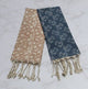 Navy and Sandstone Floral Block Print Tea Towels