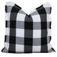 Buffalo Check Fringe Pillow - Black