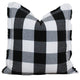 Buffalo Check Fringe Pillow - Black