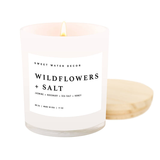 Wildflowers and Salt Soy Candle | White Jar