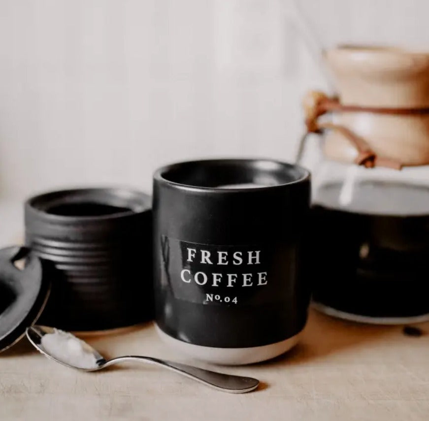 Fresh Coffee Soy Candle | Black Stoneware Jar | PREORDER