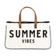 SUMMER VIBES CANVAS AND LEATHER TOTE