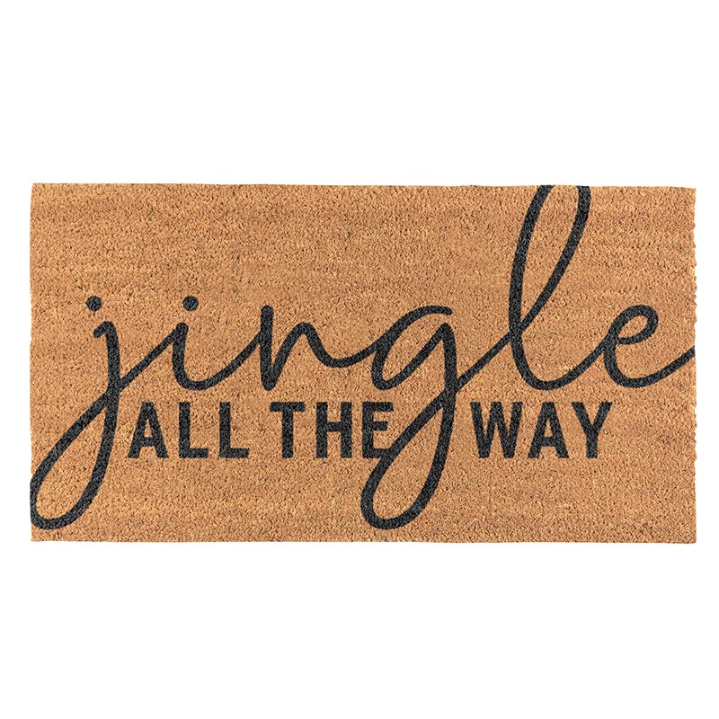 jingle all the way, jingle all the way mat, jingle all the way doormat, outdoor mat, coir mat, Christmas coir mat, Christmas mat, Christmas rug, Christmas outdoor rug, Christmas outdoor mat, Christmas porch decor
