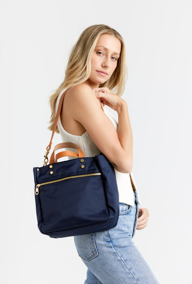 Joey Nylon Tote with Leather Accents