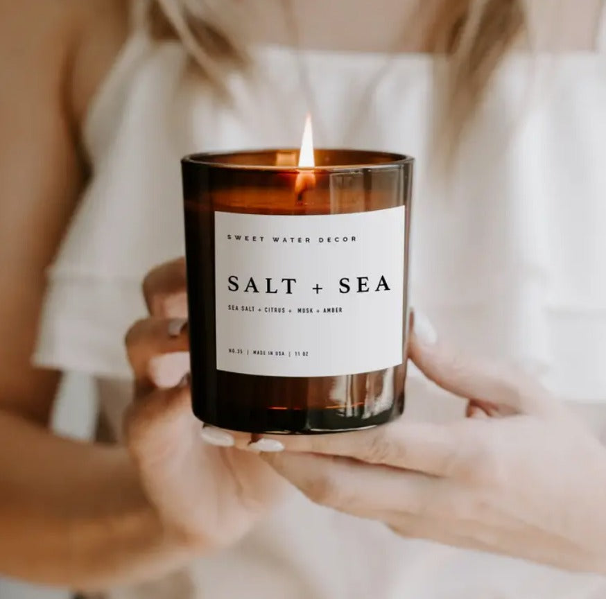 Salt and Sea Soy Candle | Amber Glass