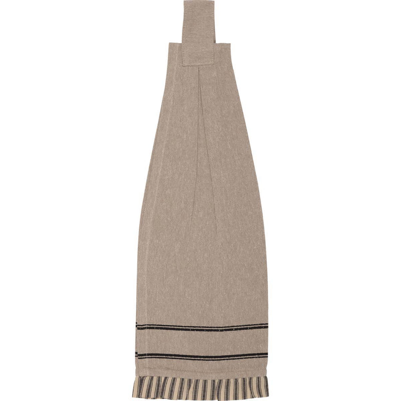 Sawyer Mill Charcoal Farmhouse Button Loop Kitchen Towel