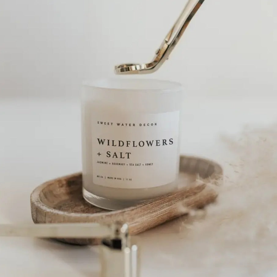 Wildflowers and Salt Soy Candle | White Jar