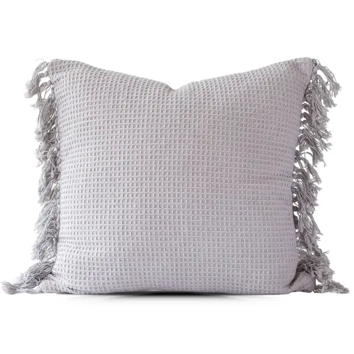 Wren Waffle Weave Pillow Cover - Grey