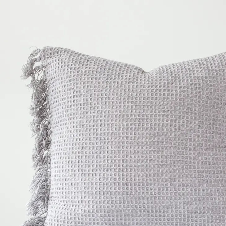 Wren Waffle Weave Pillow Cover - Grey
