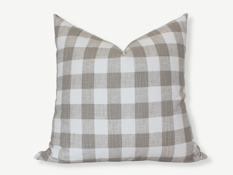 Tan Plaid Pillow
