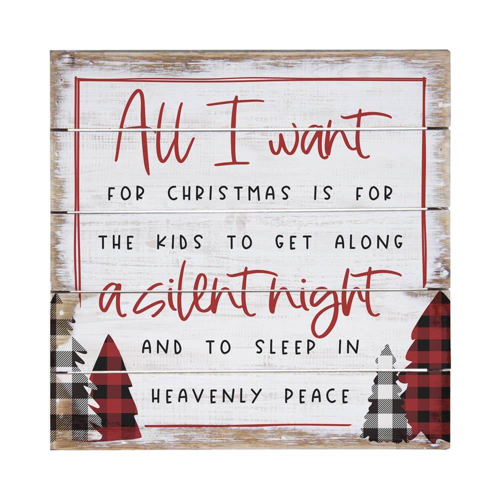 Christmas, Christmas Decor, Christmas Sign, Shiplap Sign, All I want for Christmas, Silent Night, Sleep In Heavenly Peace, Buffalo Plaid, Christmas Trees, Red, Black