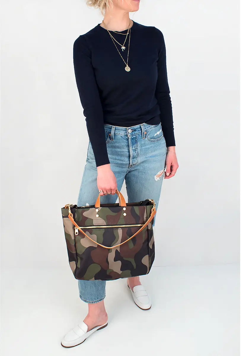Codie Nylon Tote with Leather Accents | Southern Homestead Mercantile Camo