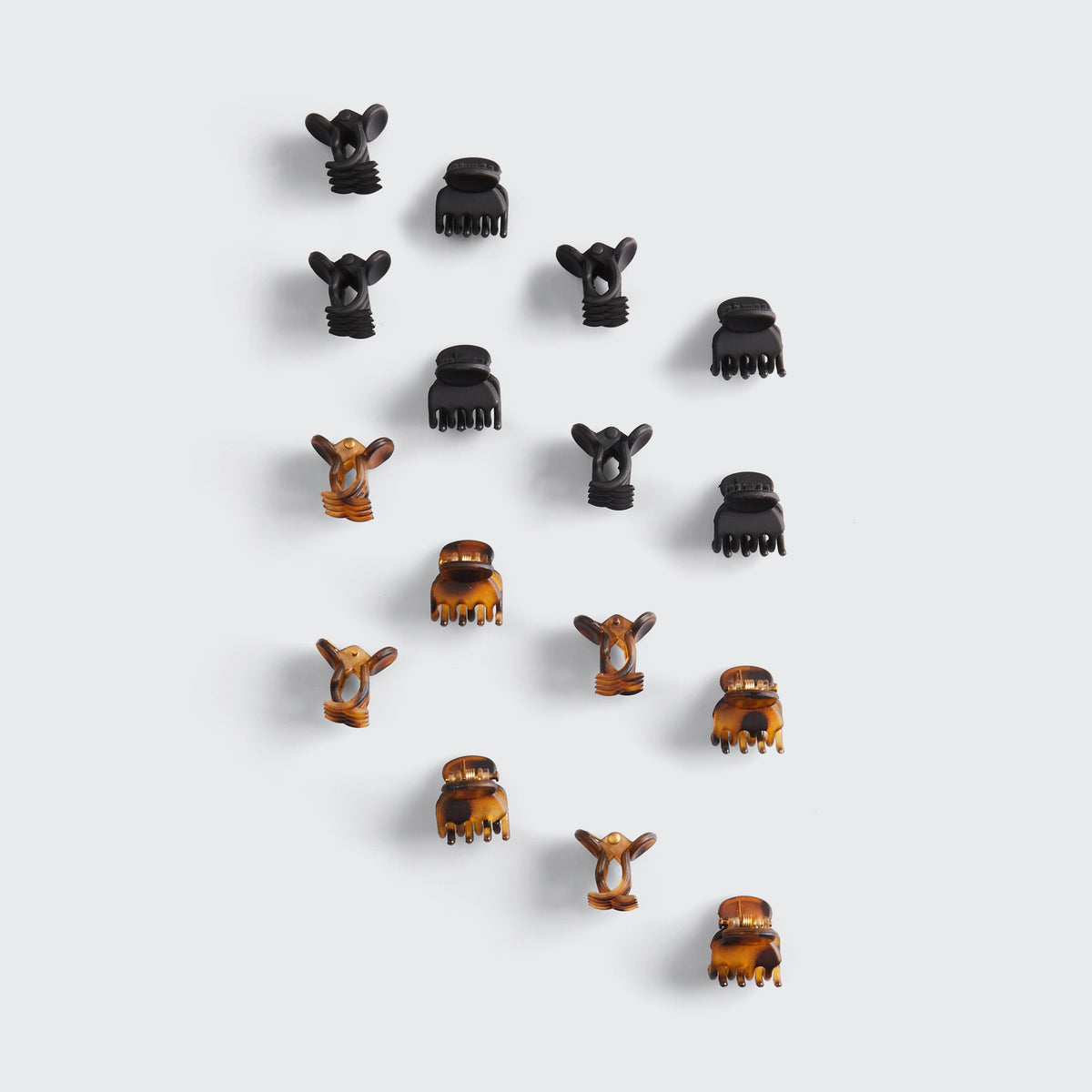 Kitsch Recycled Plastic Mini Classic Claw Clips 16pc - Black & Tort