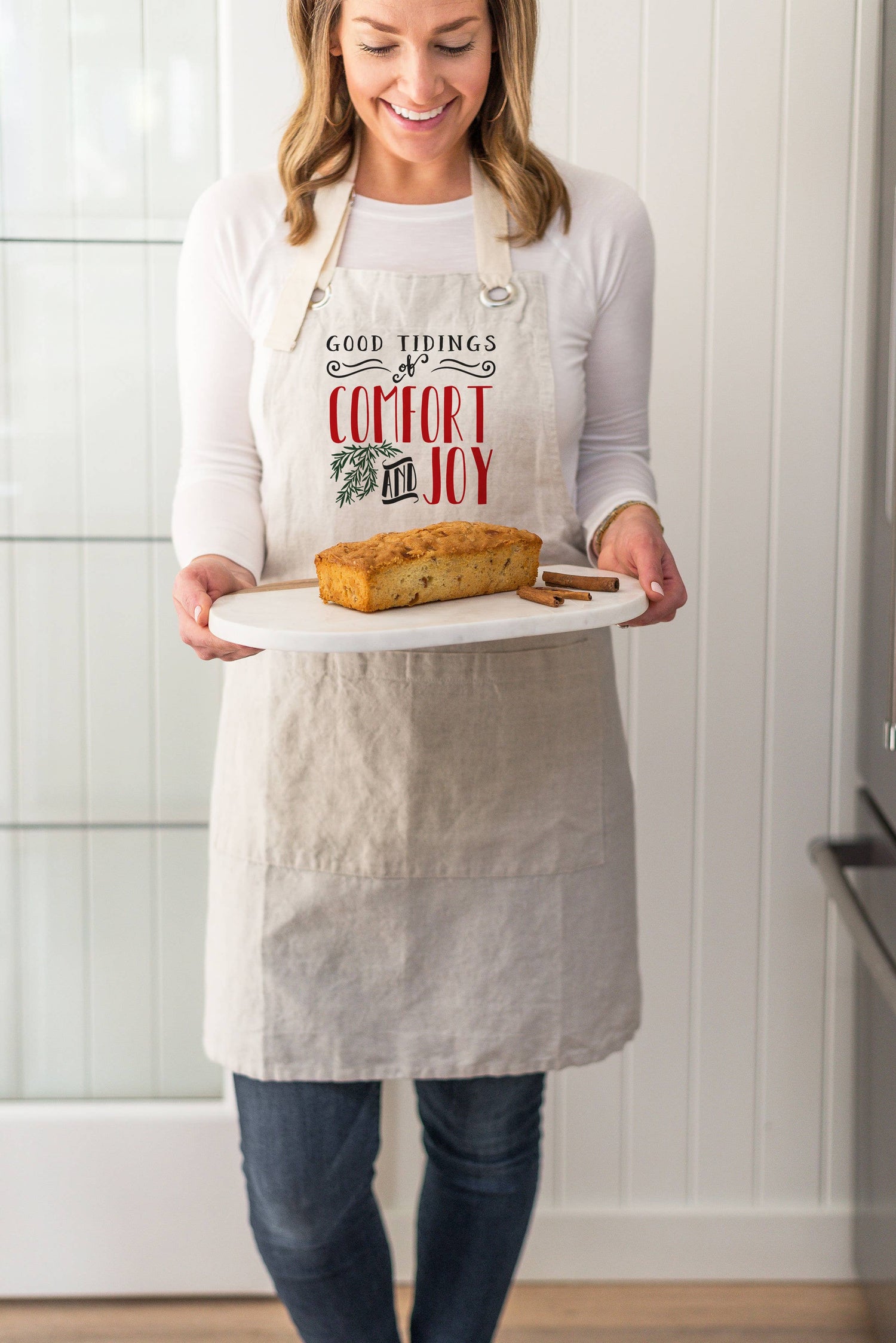 Comfort And Joy Apron in Natural