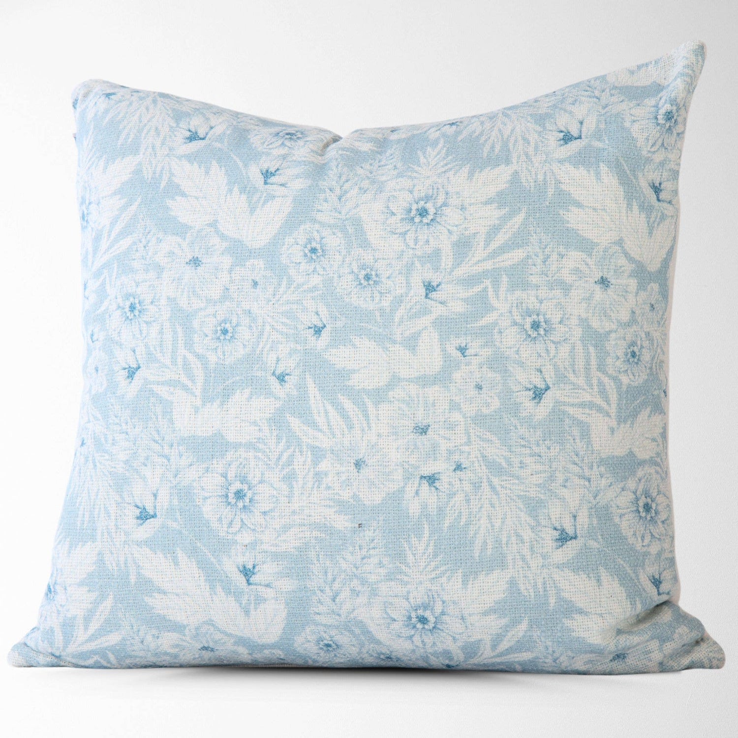 Lillian Garden Floral Pillow Cover in Sky Blue