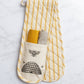 Bee Double Oven Mitt Gift Set With Dish Cloths