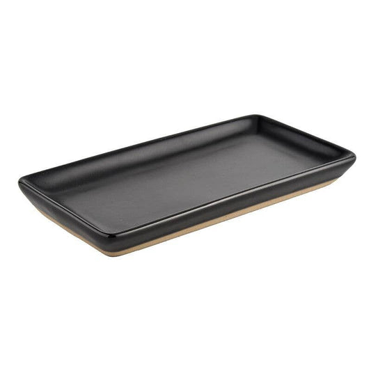 Matte Black Stoneware Tray