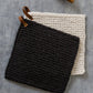 Knitted Pot Holders - Black And Cream