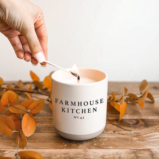 Farmhouse Kitchen Soy Candle | Stoneware Candle Jar