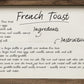 French Toast Recipe Sign