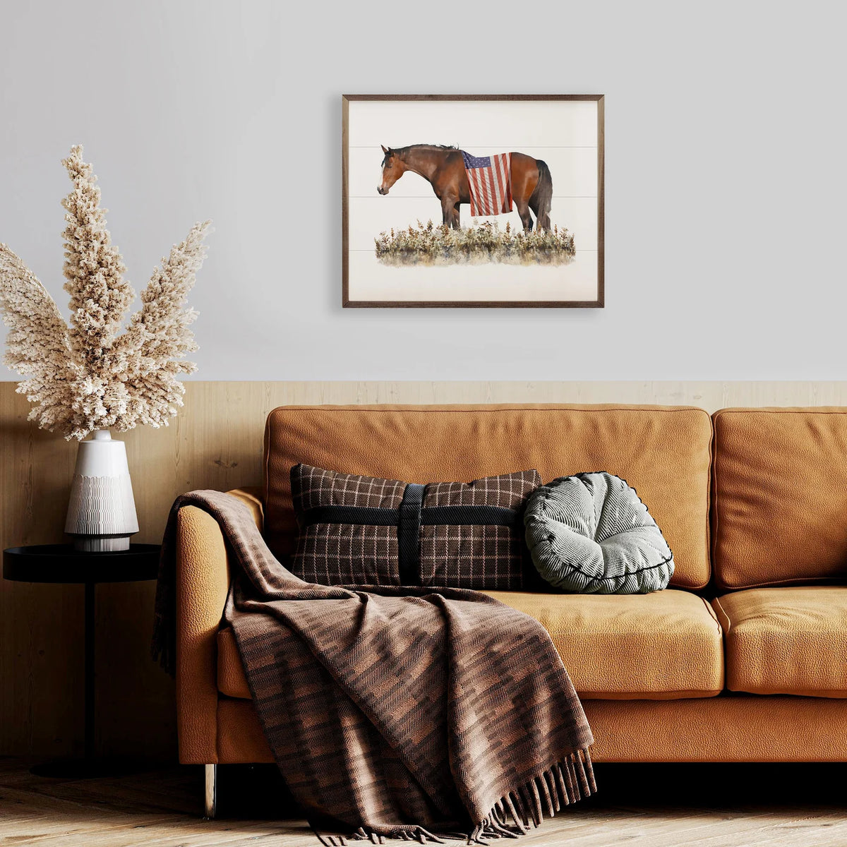 Horse With American Flag