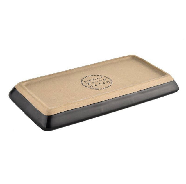 Matte Black Stoneware Tray