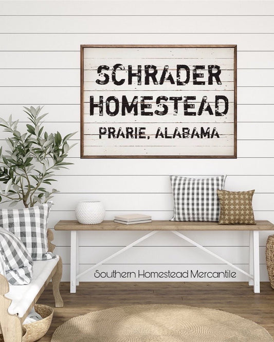 Personalized Homestead Sign - Whitewash