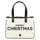 Merry Christmas mini tote, Merry Christmas tote, canvas tote, leather handles, reusable tote, reusable canvas tote, reusable Christmas tote